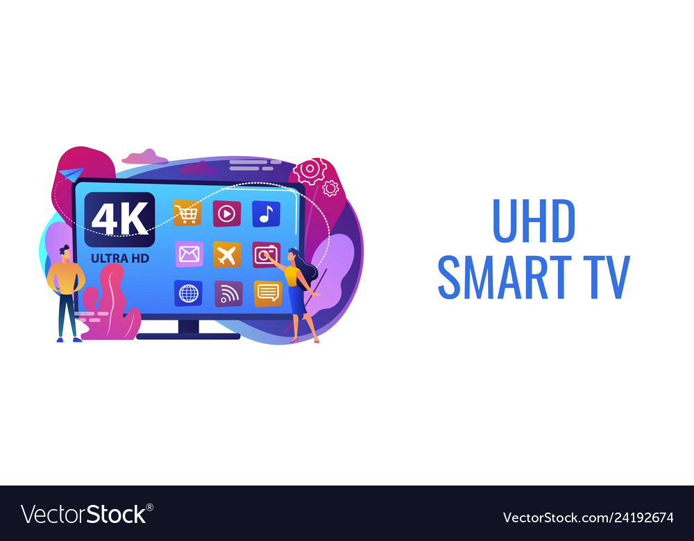 Uhd Smart Tv Concept Banner Header Royalty Free Vector Image