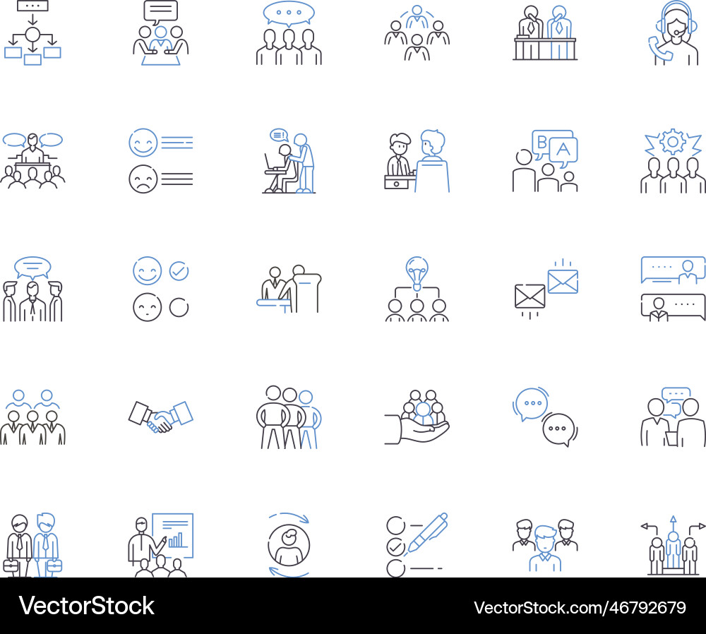 Chatting line icons collection conversing Vector Image