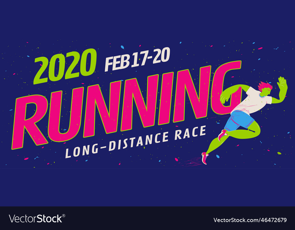 Colorful running event banner Royalty Free Vector Image