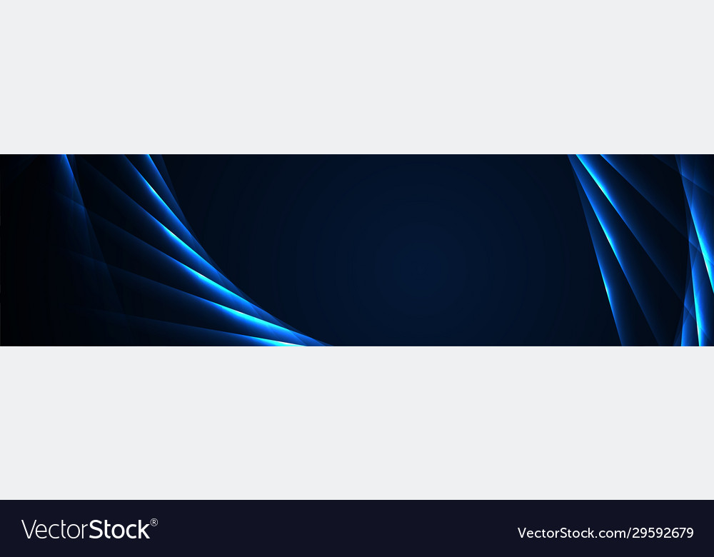 Glowing blue laser lines abstract hi-tech banner Vector Image