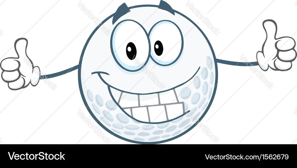 Golf Ball Cartoon Royalty Free Vector Image Vectorstock