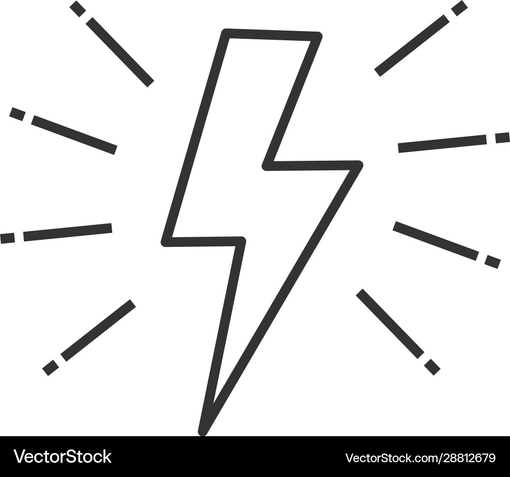 Lightning bolt linear icon Royalty Free Vector Image