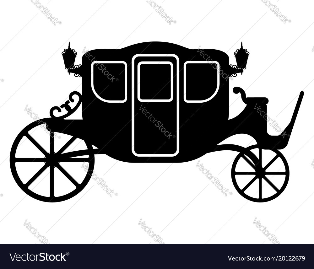 Royal carriage for transportation of people black