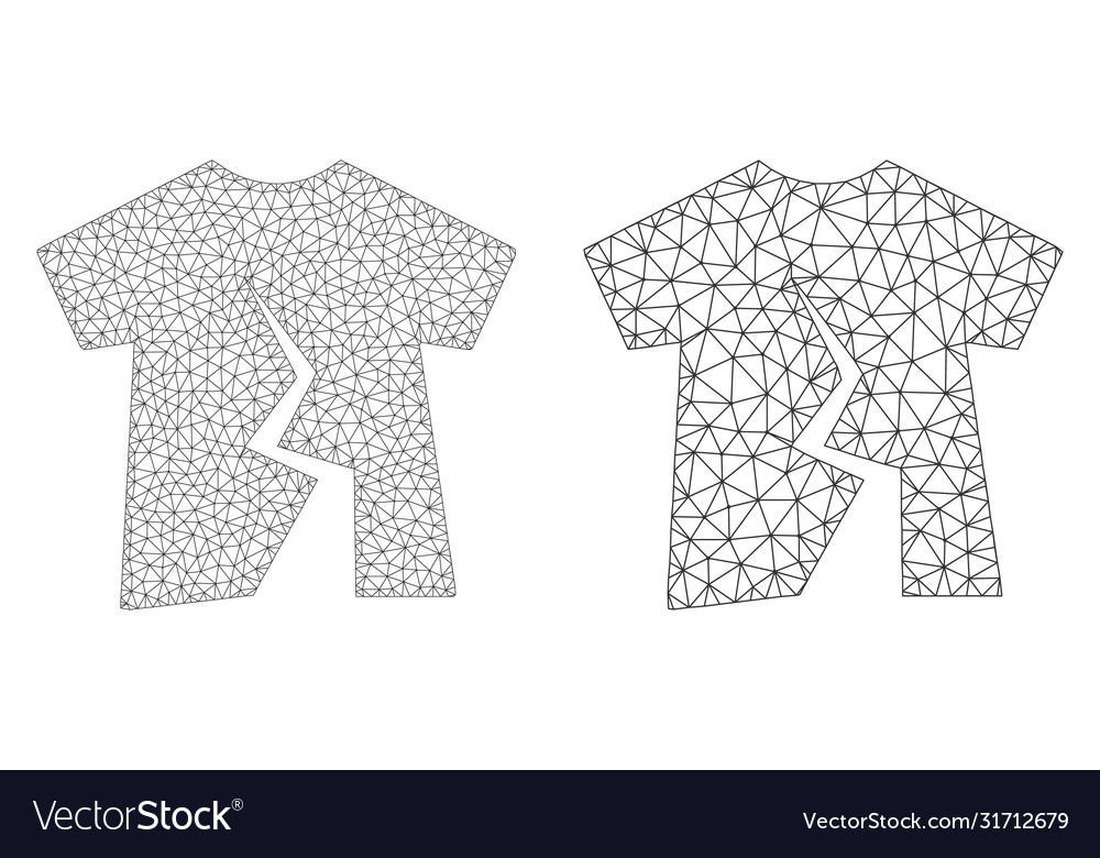 Torn T-Shirt-Symbol - polygonales Mesh