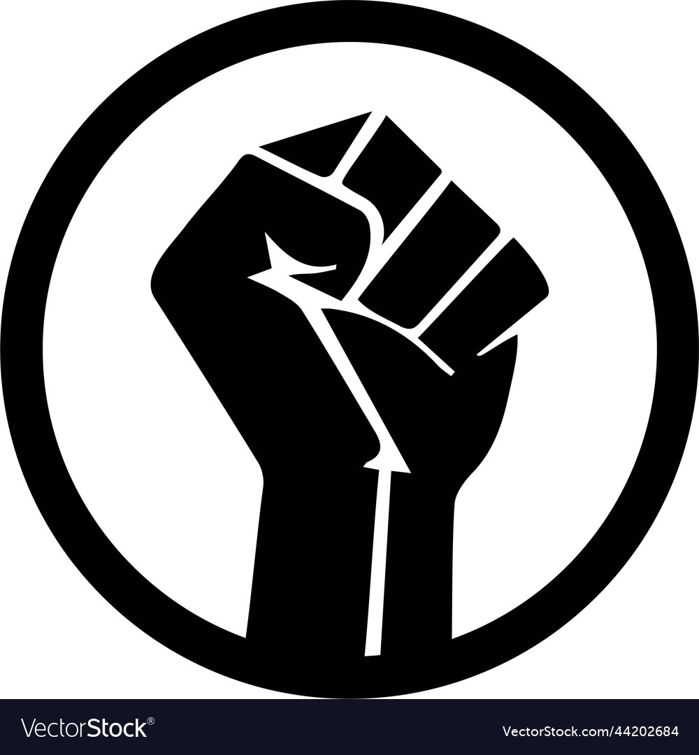 Black lives matter fist icon protest power civil Vector Image