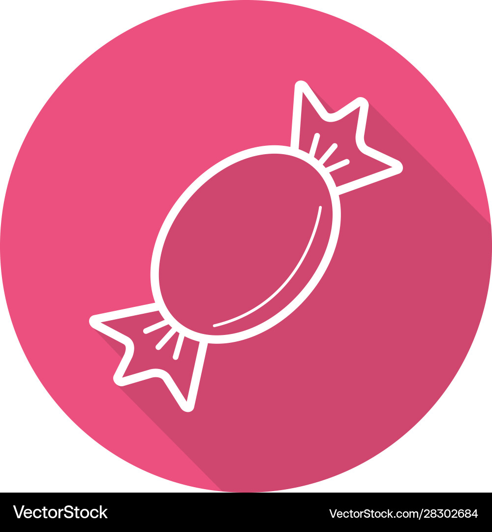 Candy flat linear long shadow icon Royalty Free Vector Image