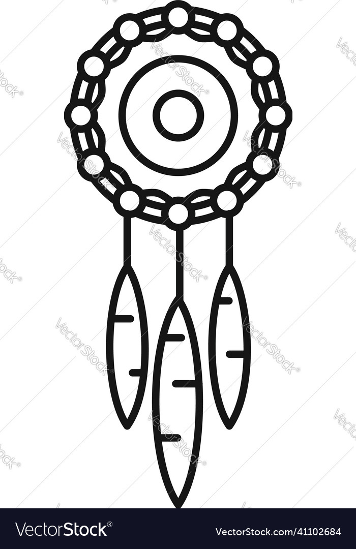 Dream Catcher Icon In Line And Pixel Perfect Style. Dream Catcher