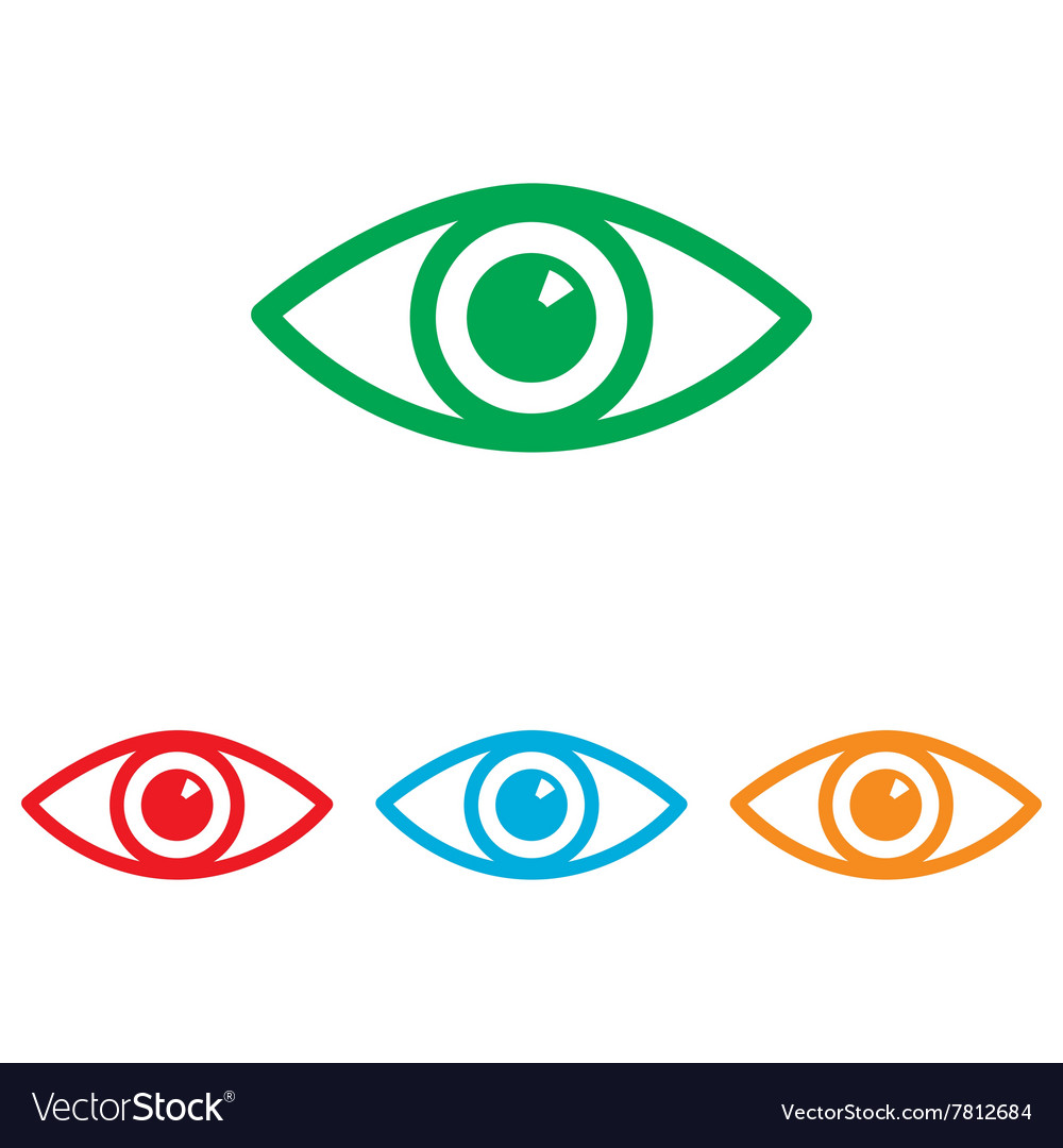 Eye sign colorful set Royalty Free Vector Image