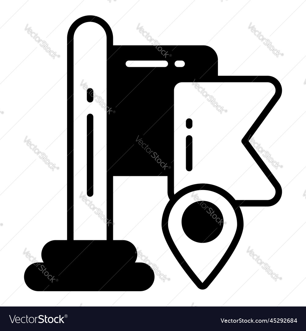 Fluttering flag icon related map location Vector Image