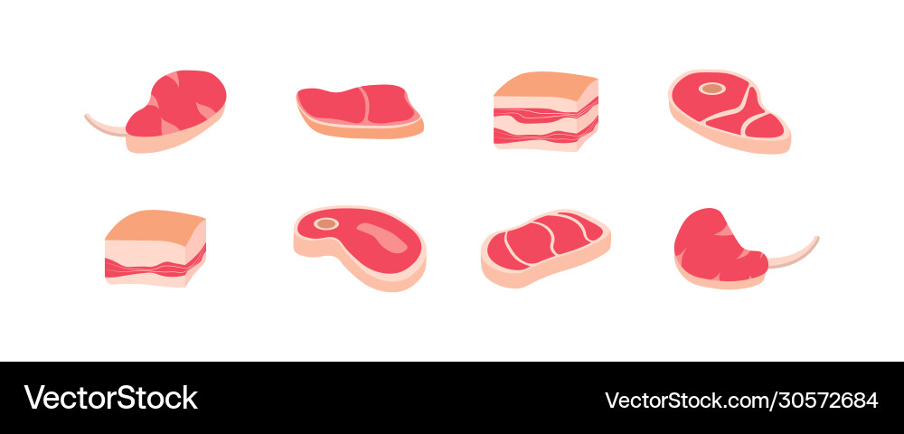 Fresh meat products Royalty Free Vector Image - VectorStock