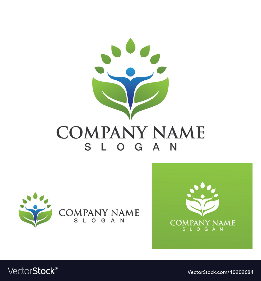 Human health people logo character sign Royalty Free Vector