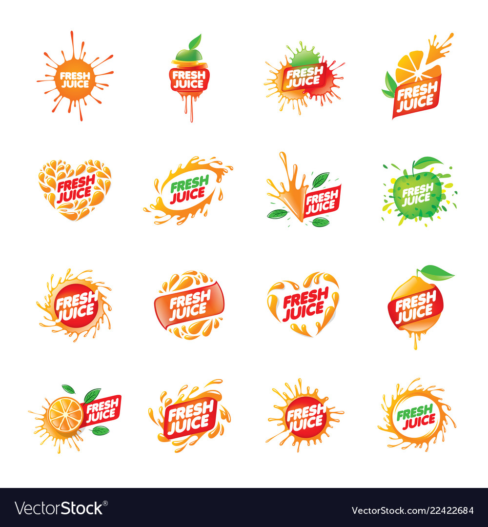 Logo for fresh juice on white