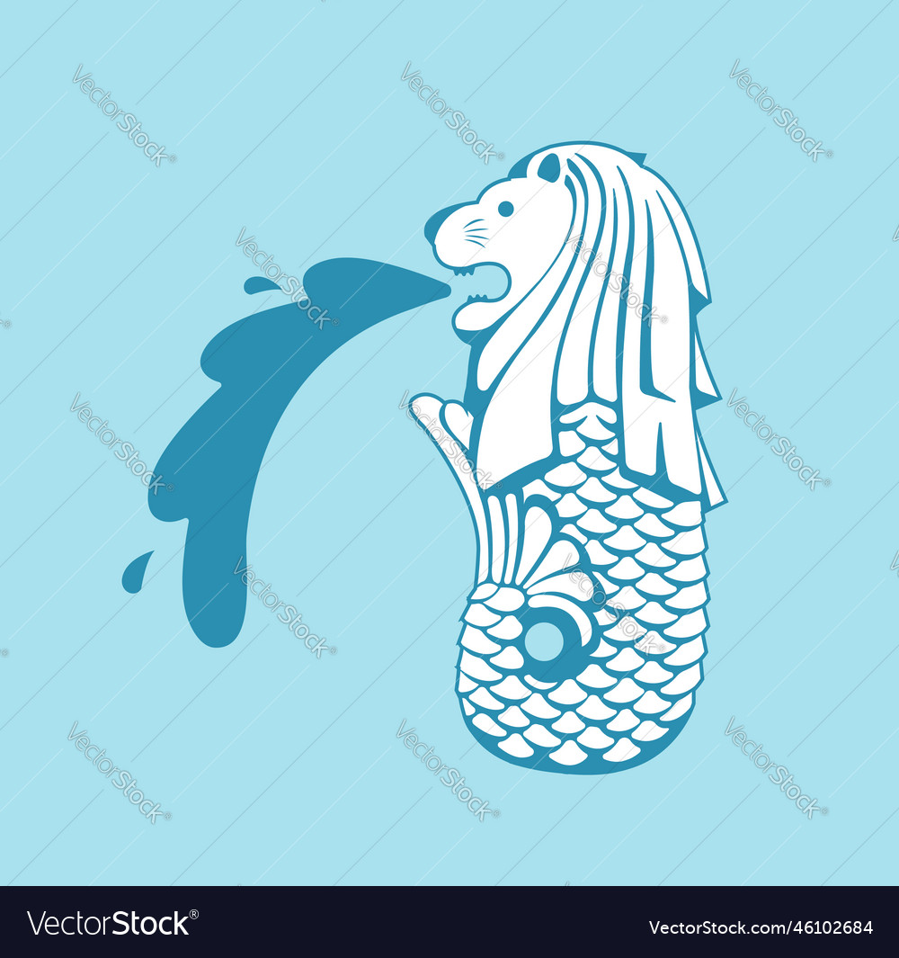 merlion-singapore-world-famous-buildings-vector-image