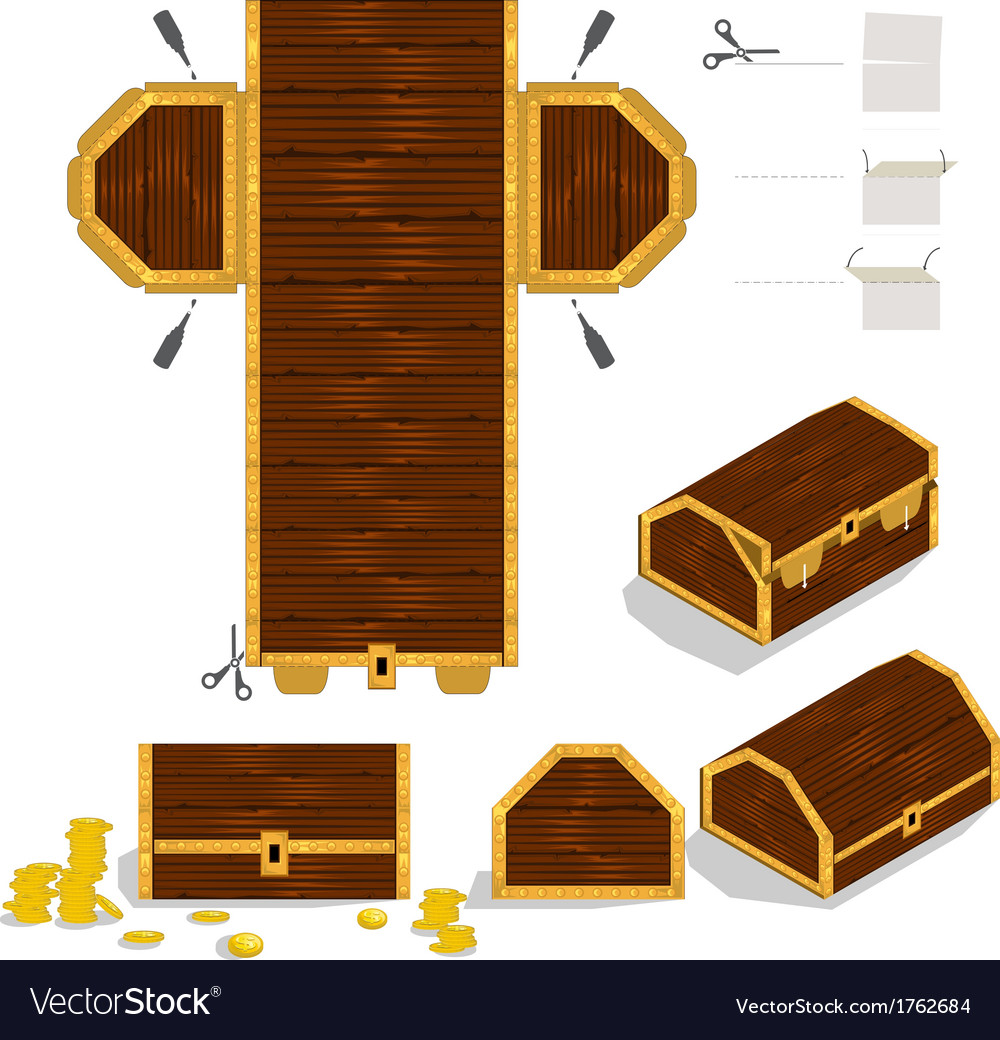 Download Treasure chest packaging box design Royalty Free Vector