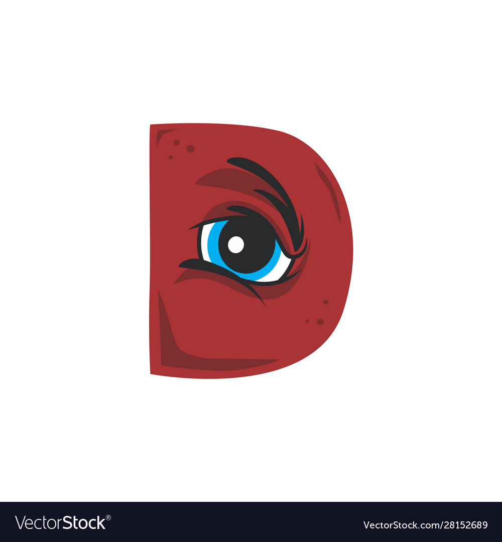 Angry mad eye alphabet initial logo Royalty Free Vector