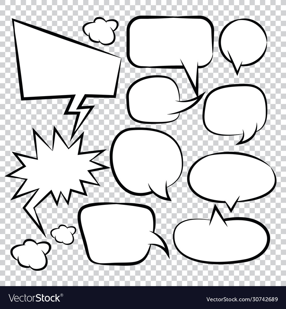 Comic -bubble -speech -balloons -speech- cartoon Vector Image