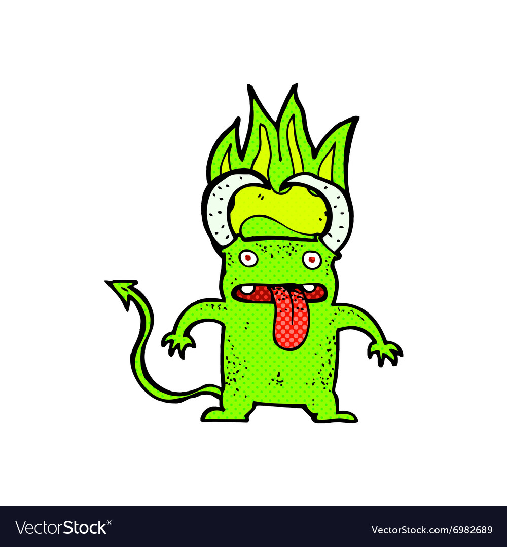 Comic cartoon little devil Royalty Free Vector Image