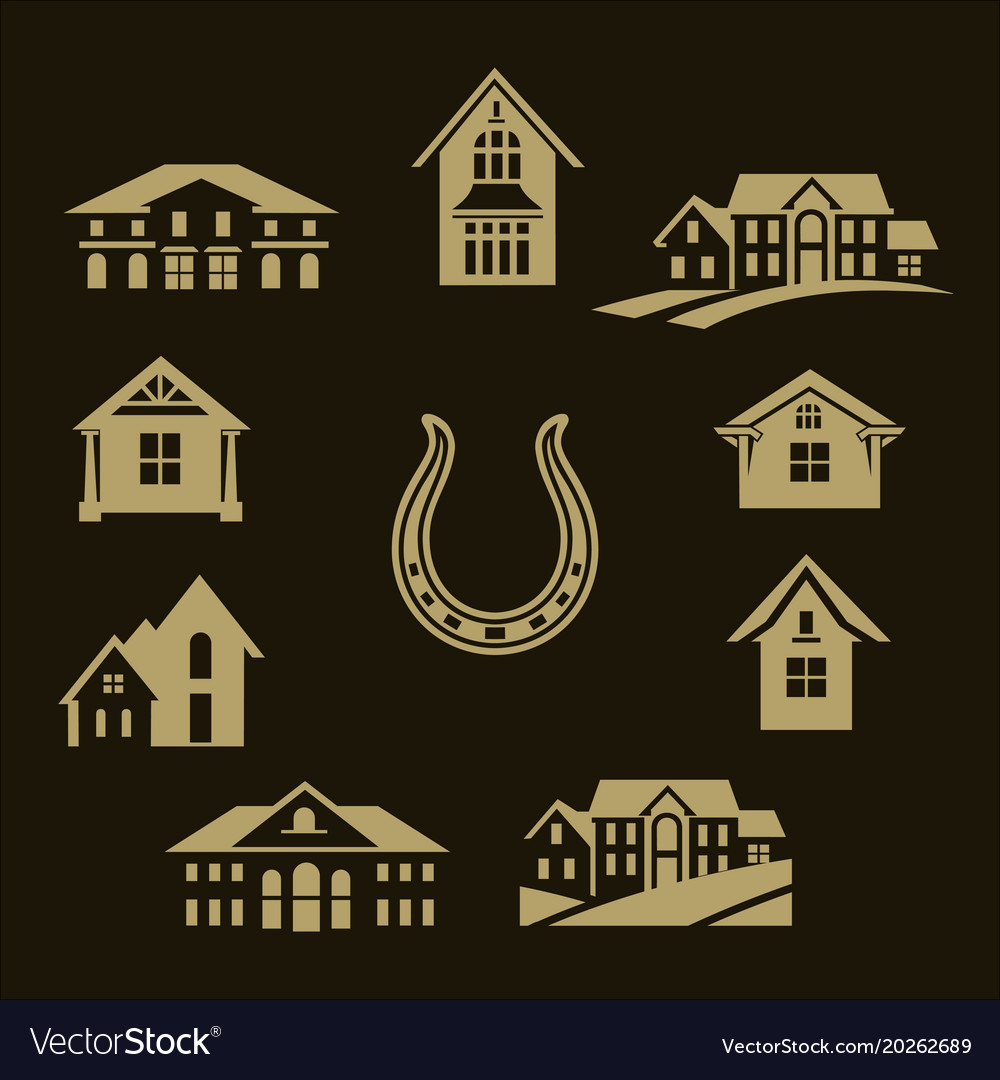 House set gold Royalty Free Vector Image - VectorStock