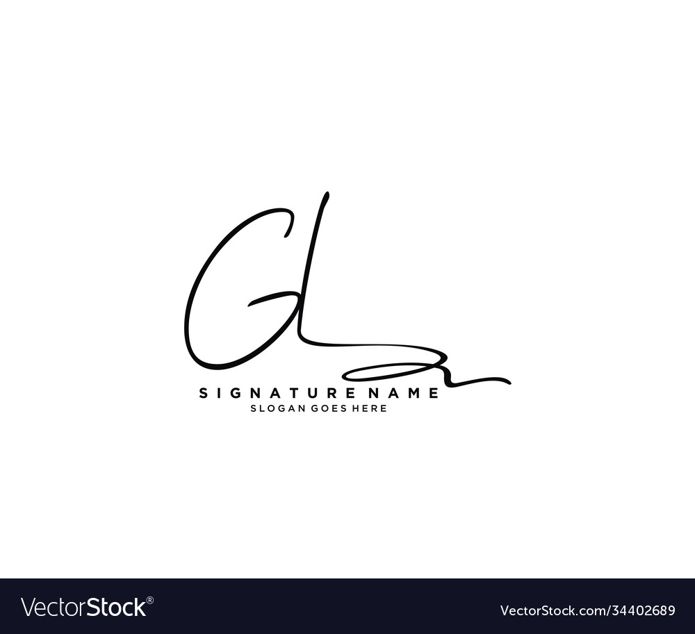 Letter gl signature logo template Royalty Free Vector Image