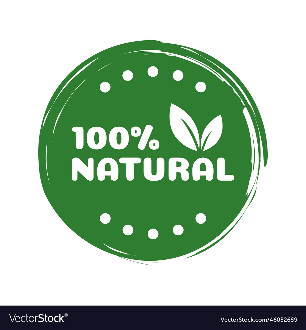 Natural product label made with a sticker label Vector Image