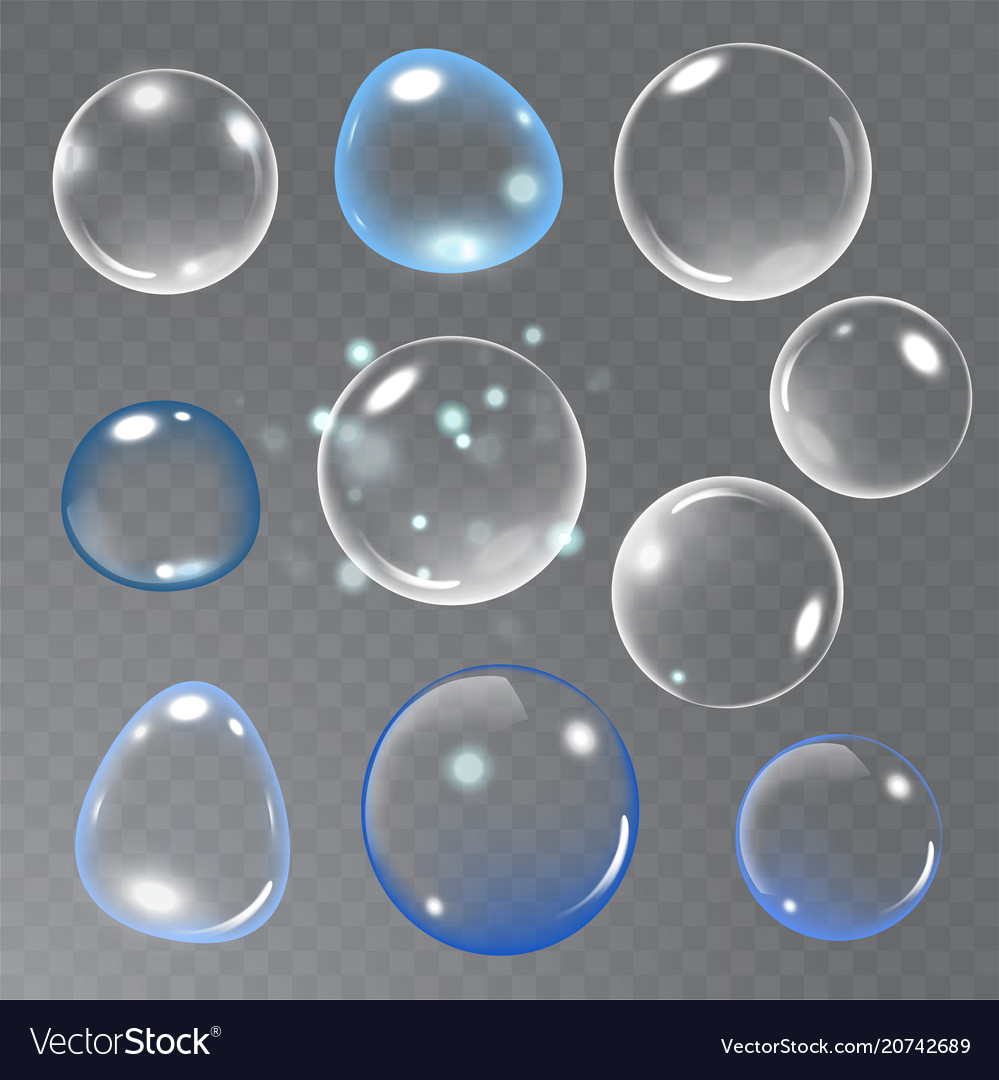 Bubble PNG. Set of realistic soap bubbles. Bubbles are located on