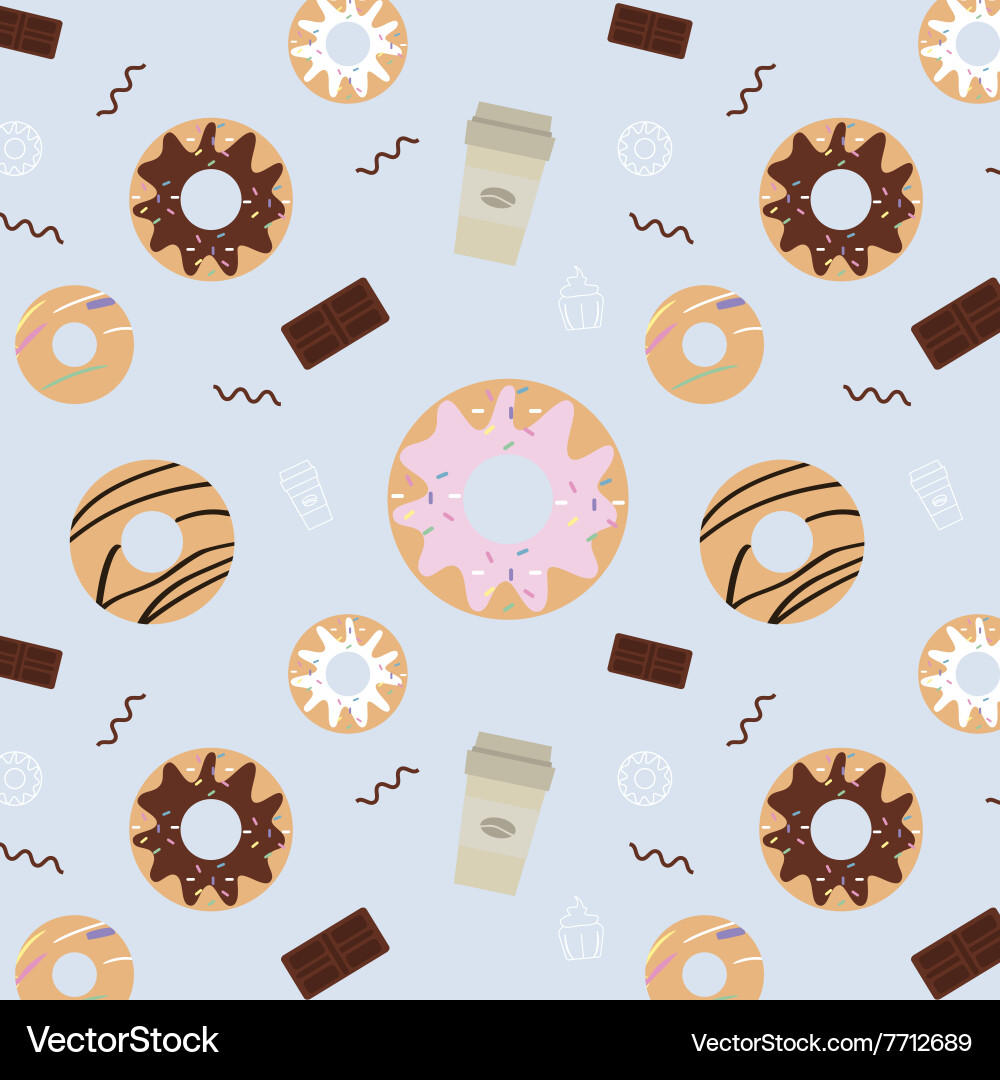Seamless pattern with sweets Royalty Free Vector Image