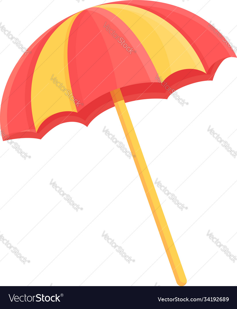 Summer party beach umbrella icon cartoon style Vector Image