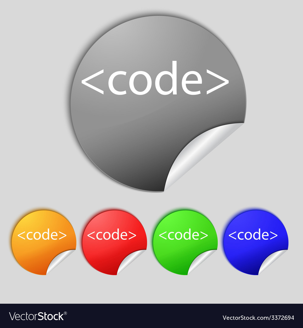 Code sign icon programming language symbol set Vector Image