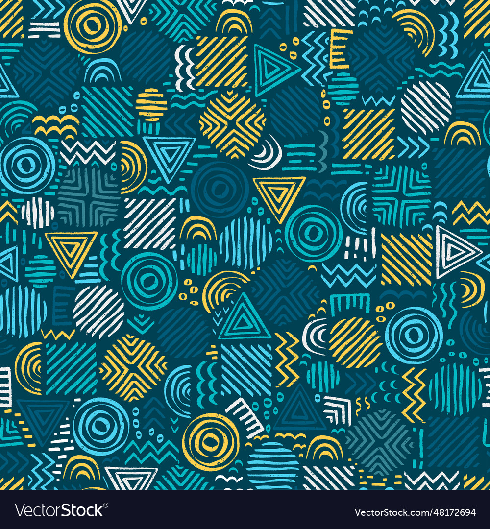 Hand drawn abstract seamless pattern ethnic Vector Image