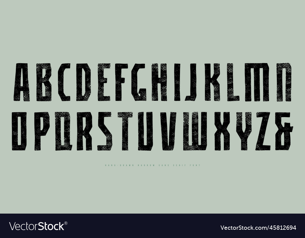 Sans serif font in the style of handmade graphic Vector Image