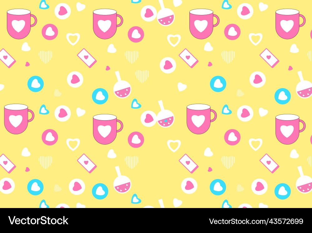Abstract Love Pattern Decoration Element Endless Vector Image