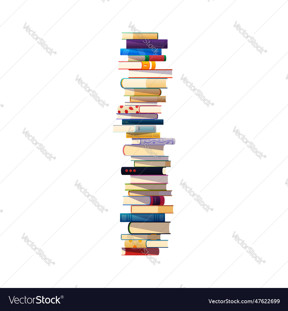 Books stack pile library or school textbooks heap Vector Image