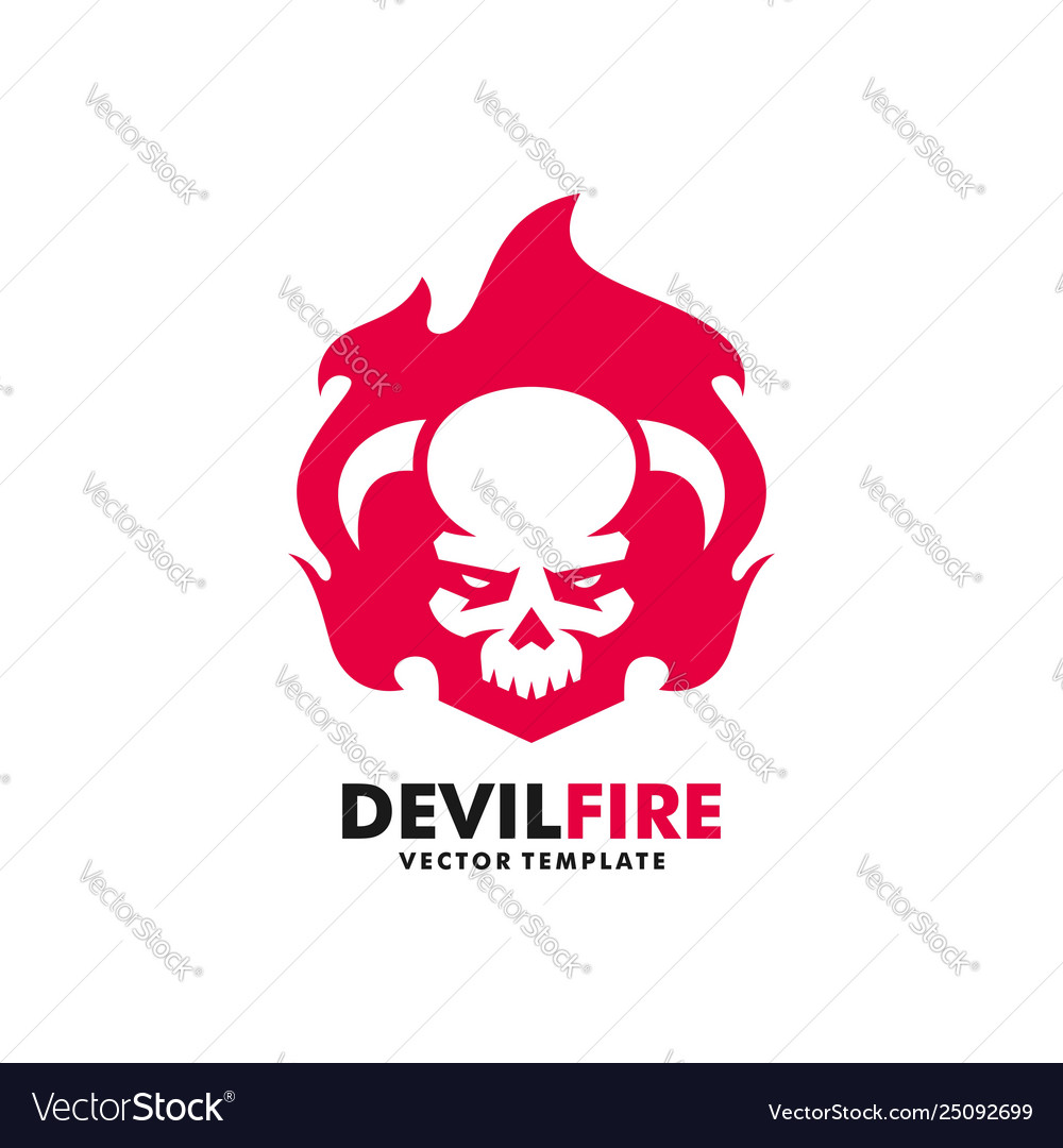 Devil fire design template Royalty Free Vector Image