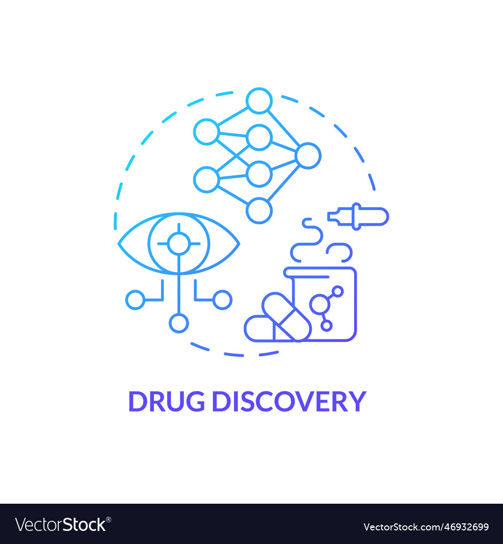 Drug discovery blue gradient concept icon