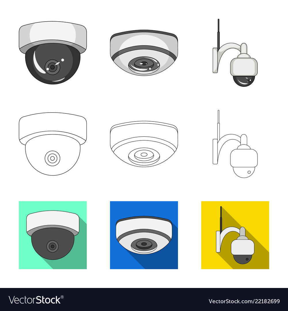 Isolated object of cctv and camera icon