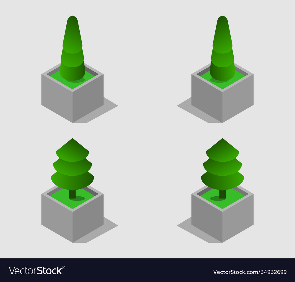 Isometric plant in on white background Royalty Free Vector