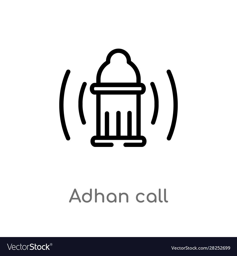 Outline adhan call icon isolated black simple