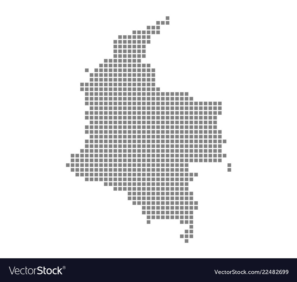 Pixel map of colombia dotted