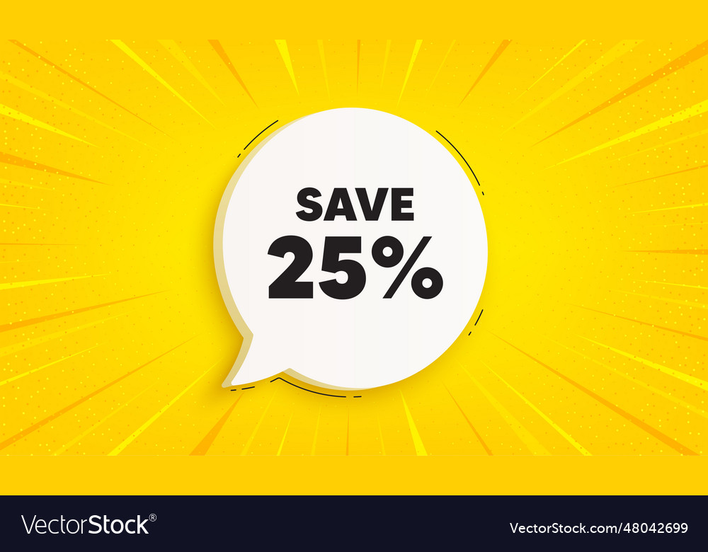 Save 25 percent off sale discount offer price Vector Image