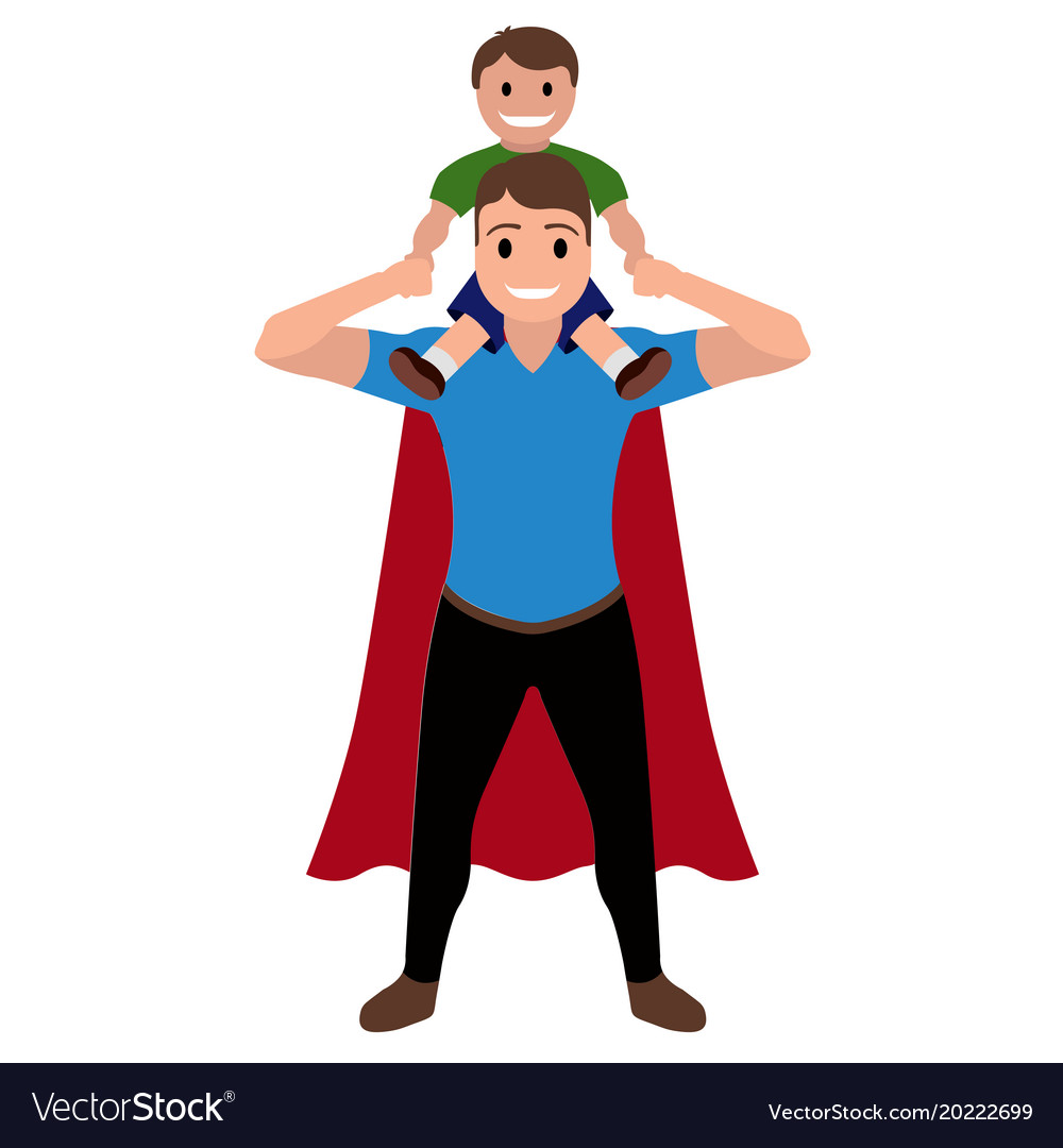 Superdad cartoon character Royalty Free Vector Image