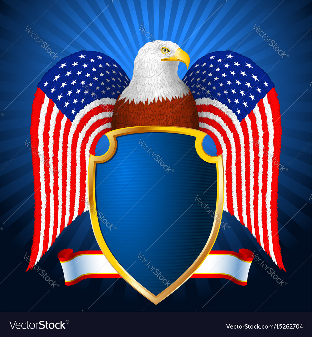 Download American eagle flag wing shield Royalty Free Vector Image