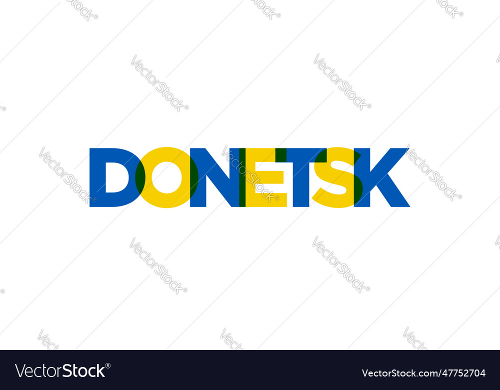 Donetsk in the ukraine emblem design features Vector Image