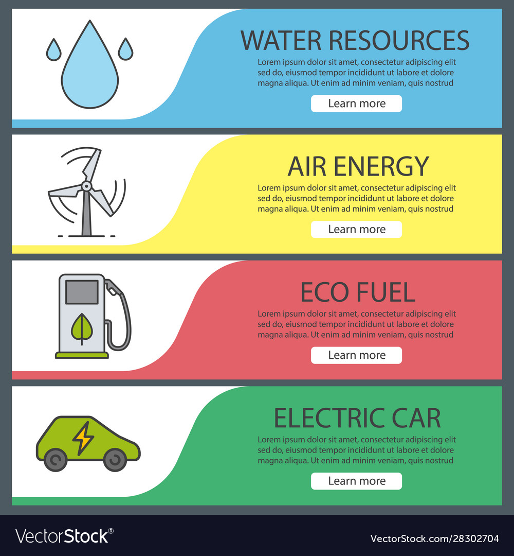 Eco technologies banner templates set Royalty Free Vector