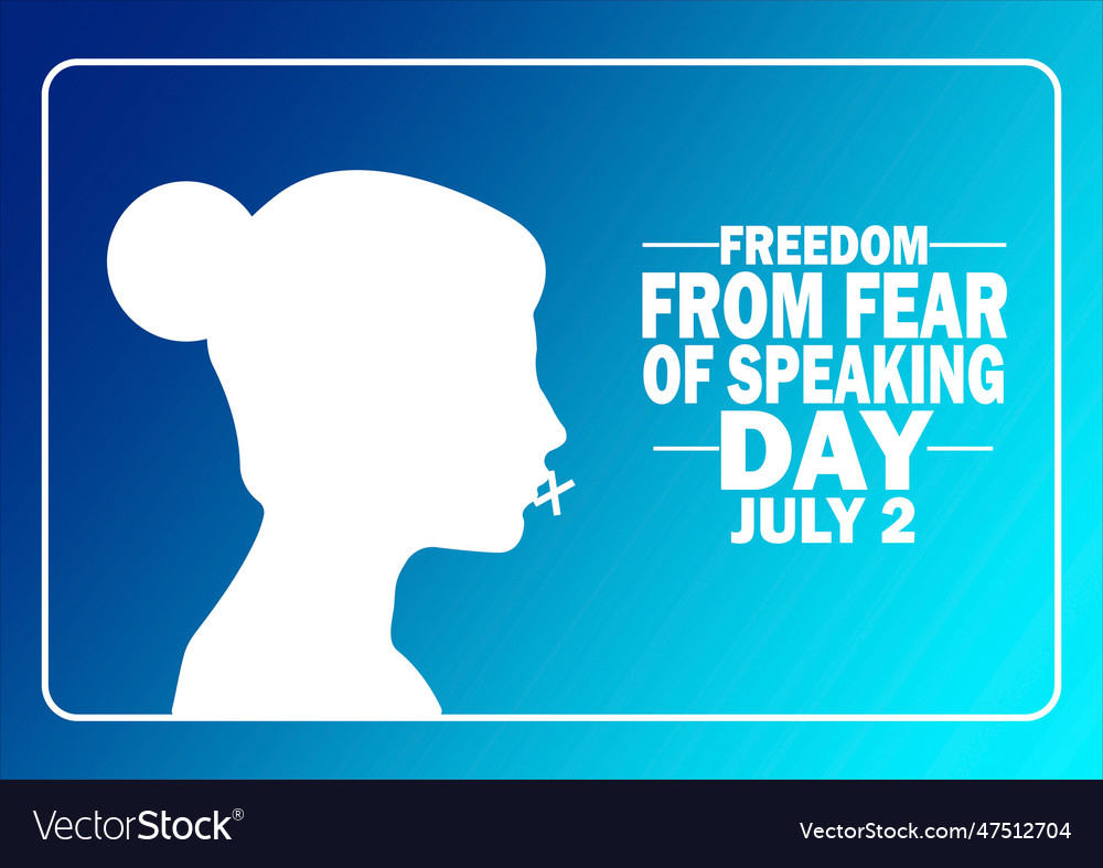 Freedom from fear of speaking day Royalty Free Vector Image