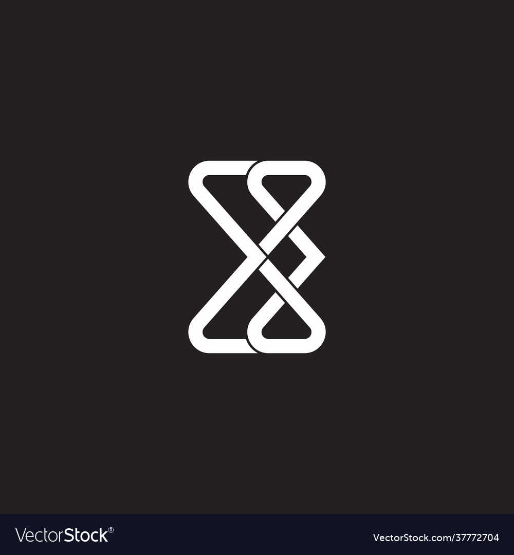 Letter x infinity chain simple overlapping logo Vector Image