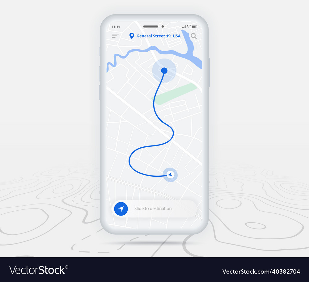 Map gps navigation ux ui concept smartphone Vector Image