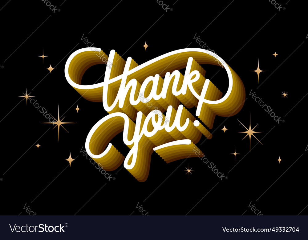 Thank you hand lettering Royalty Free Vector Image