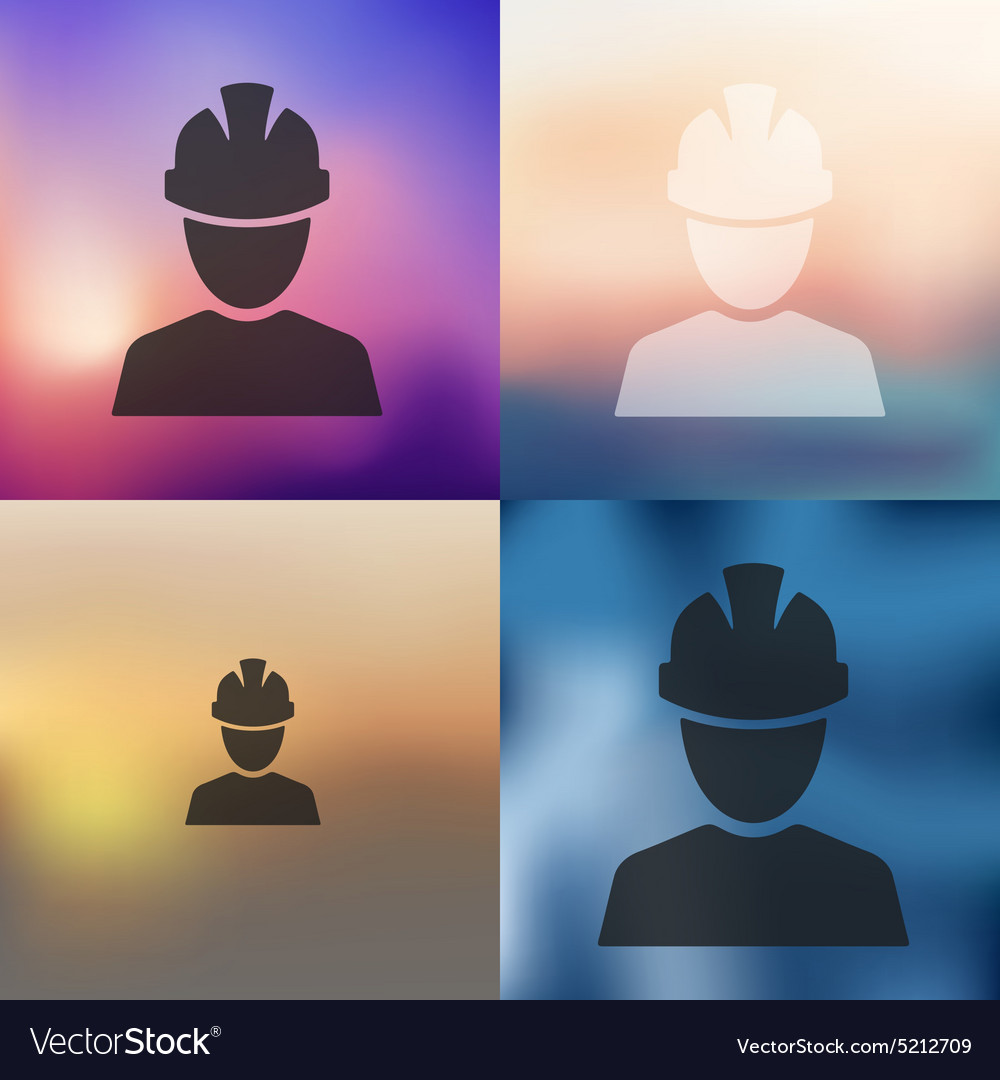 Builder Icon On Blurred Background Royalty Free Vector Image