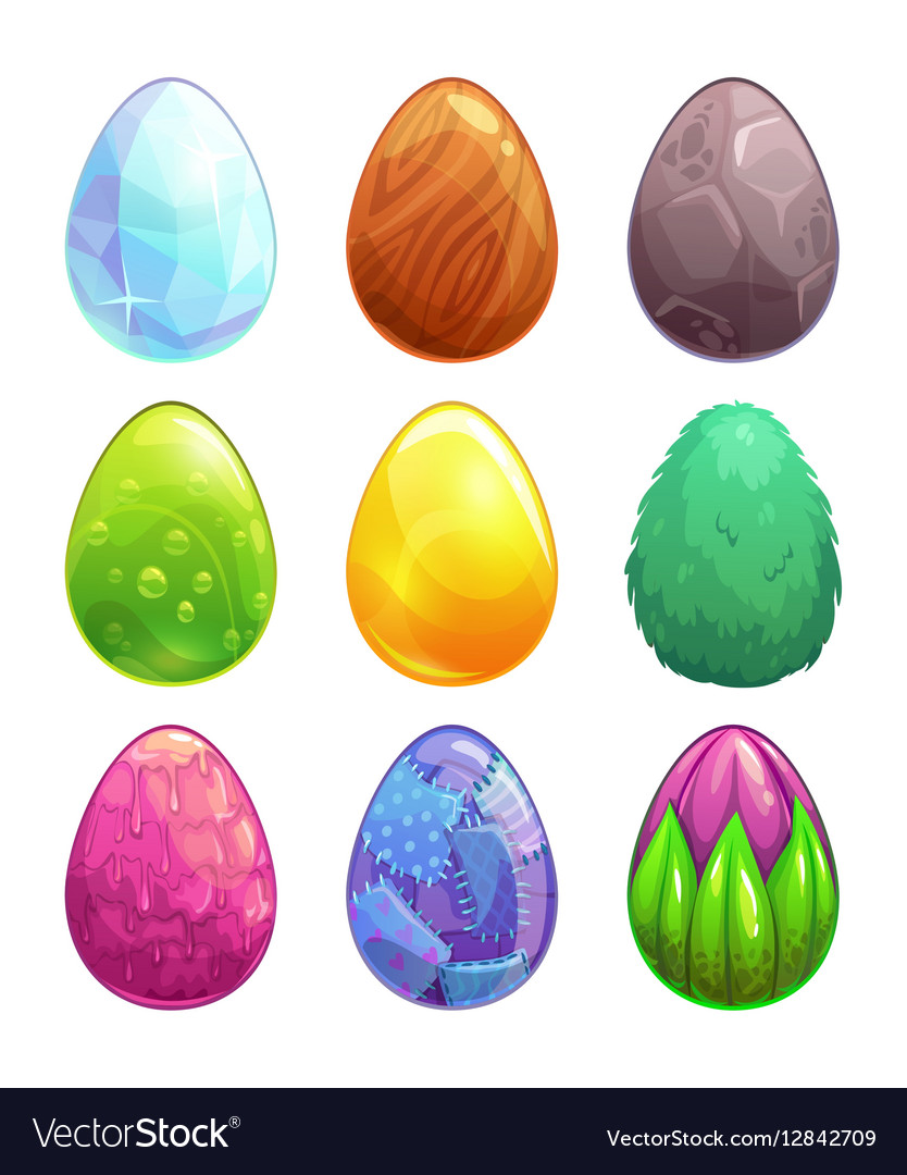 Cartoon eggs set Royalty Free Vector Image - VectorStock