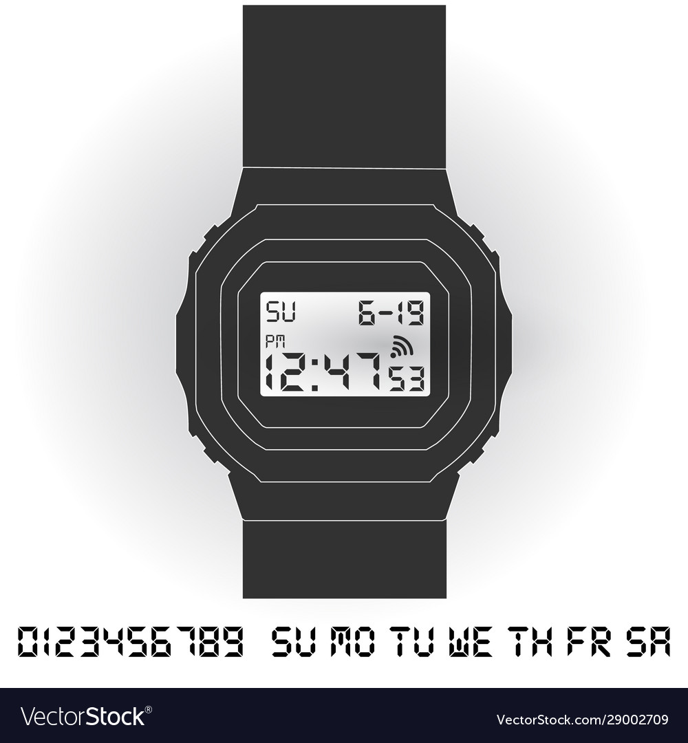 black digital wrist watch